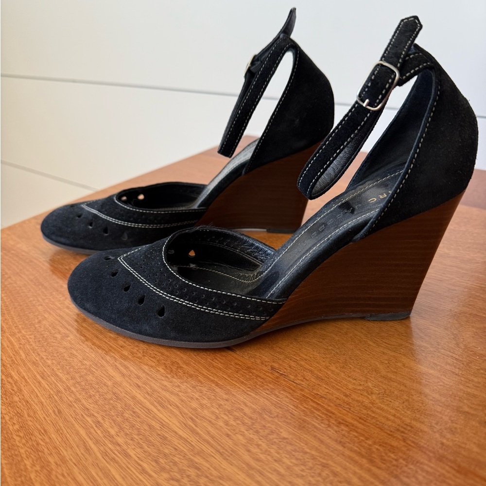 Marc Jacobs Black Suede Wedge Shoes